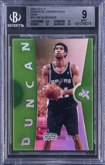 2006-07 Fleer E-X Essential Credentials Now #35 Tim Duncan (#31/35) - BGS MINT 9 - 0.5 Subgrade Away from BGS 9.5